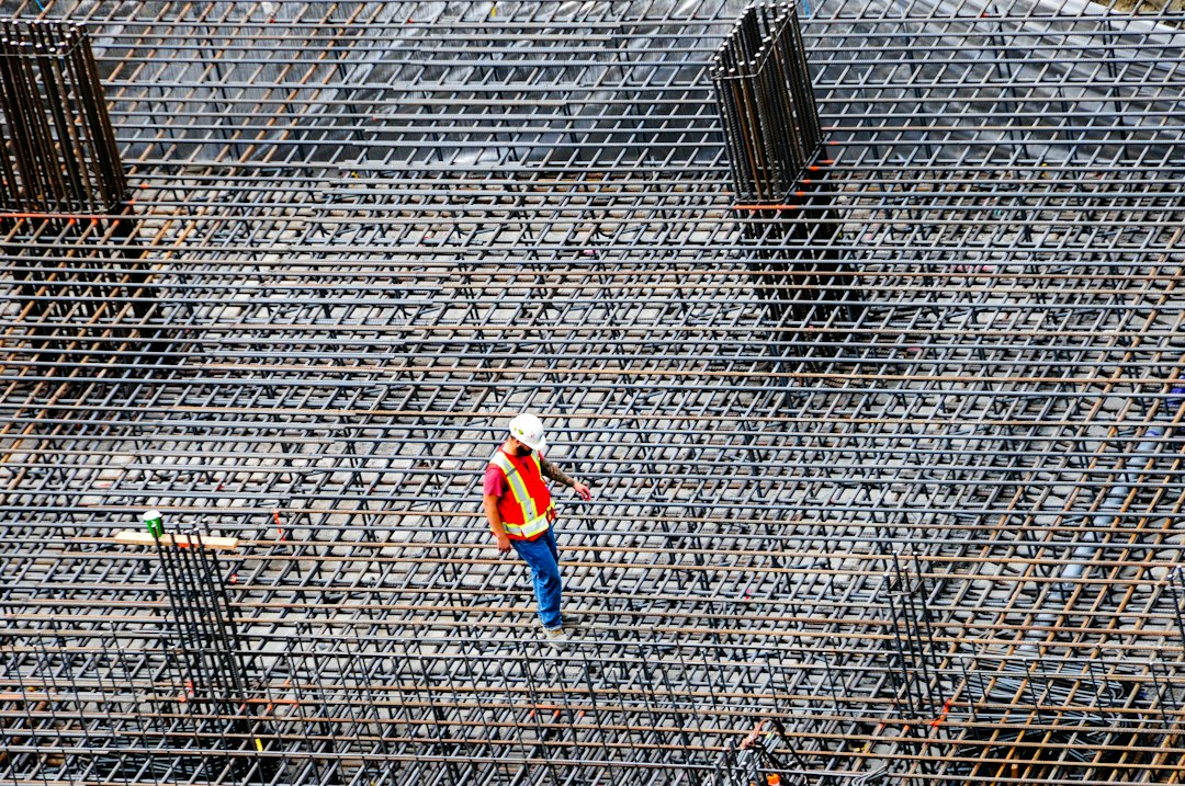 Construction work on a residential foundation